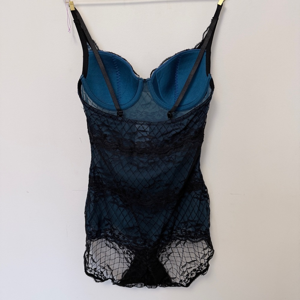 Adorable Lace Bodysuit in Black and Teal 🌹 - Picture 3 of 3